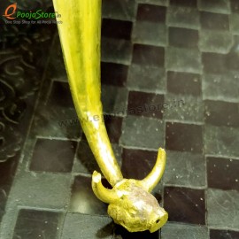 Pure Brass Gaumukhi Shringi for Abhishekam, Bathing Pot for Gods, Gomukhi Shringi Pipe, Cone Shape 